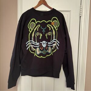 Kenzo Black Sweatshirt with Green Accents